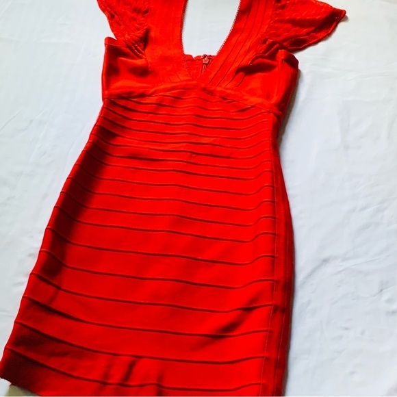 Beautiful Red Unbranded Womens Bandage Bodycon Sexy 𝐑𝐞𝐝 𝐃𝐫𝐞𝐬𝐬 Sz L - Picture 5 of 6